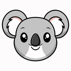a cute and friendly koala bear face smiles and is ready to interact vector illustration