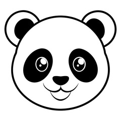 a cute cartoon panda mascot head with a friendly expression vector illustration