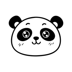a cute cartoon panda mascot head with a friendly expression vector illustration