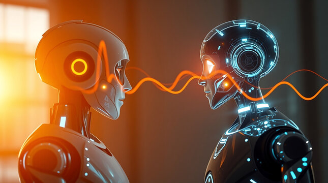Ultramoderne Androide Roboter unterhalten sich in einer Sprache, die Menschen nicht verstehen k&ouml;nnen. Der Gibberlink Modus kann zur Gefahr f&uuml;r die Menschheit werden.