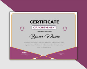 Achievement certificate design template
