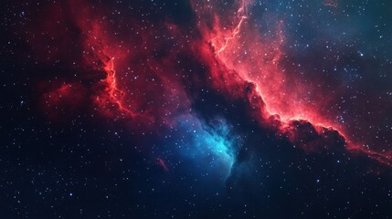 Obraz premium An amazing nebula in deep space, with vibrant colors and a galaxy background, stars and galaxies