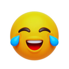 Fototapeta premium Joyful emoji expressing laughter and happiness with tears