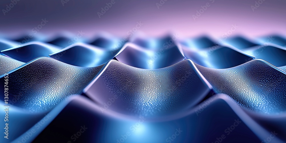 Poster waves of texture and light create a mesmerizing abstract design in bluish hues at dusk