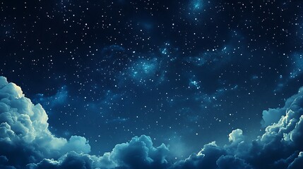 A starry night sky adorned with drifting clouds, creating a celestial masterpiece.