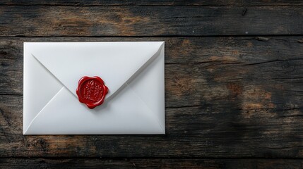 Sealed white envelope with red wax stamp