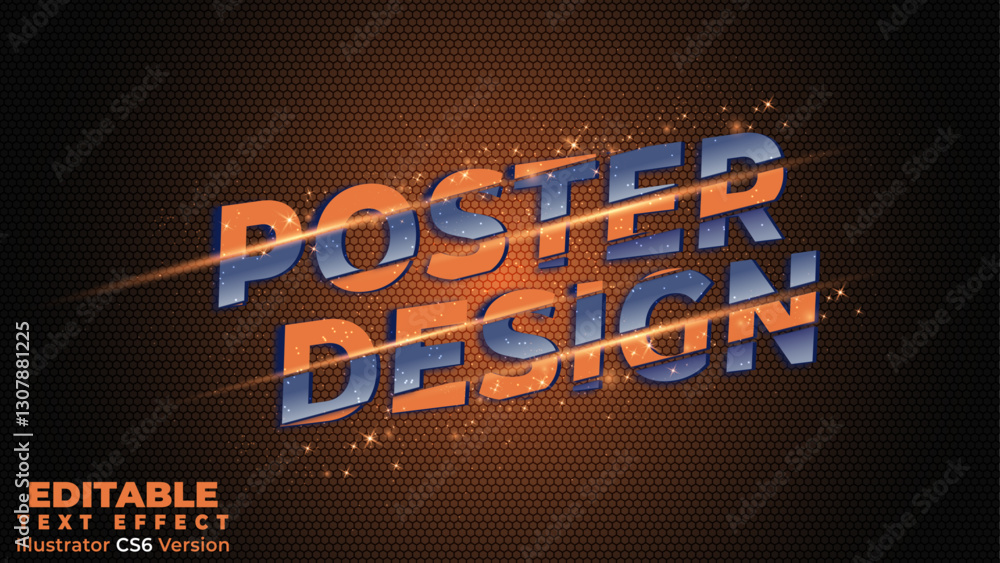 Poster poster design title typography style editable text effect. paper cutout poster design editable font 