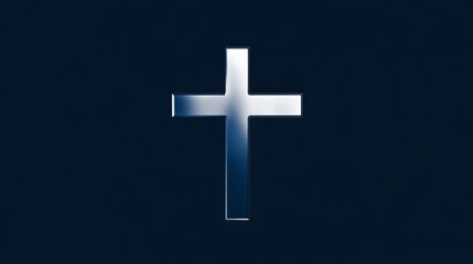 Fototapeta premium a simple navy blue and white cross symbol, elegantly positioned against a solid background.