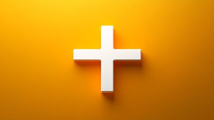 Fototapeta premium a simple orange and white cross symbol, elegantly positioned against a solid background