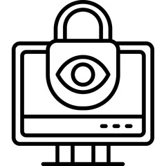 Smart TV Eye Lock Icon Vector Element