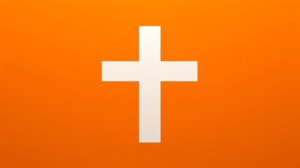 Obraz premium a simple orange and white cross symbol, elegantly positioned against a solid background
