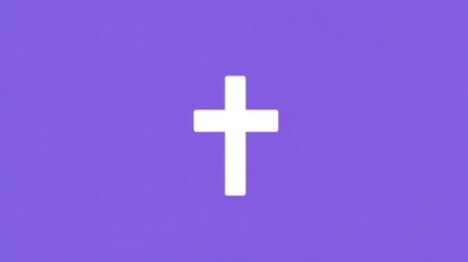 Obraz premium a simple purple and white cross symbol, elegantly positioned against a solid background.