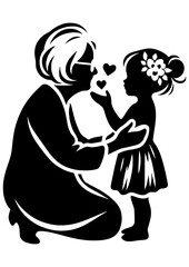 Grandma SVG, Grandmother Svg Bundle, Grandparents Day, Granddaughter Svg Bundle, Grandkids Svg, Grandmom Svg Clipart Vector, Grandmother Clipart, Grandparents Vector, Grandma Vector, Grandma Silhouett