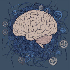 human brain vector illustration