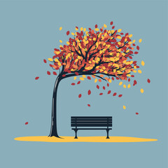 bench in autumn