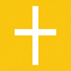 Obraz premium a simple yellow and white cross symbol, elegantly positioned against a solid background