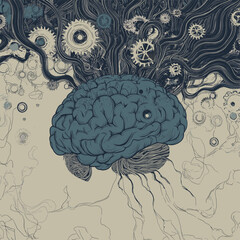 vector illustration of an abstract background of brain