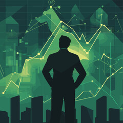 businessman with graph