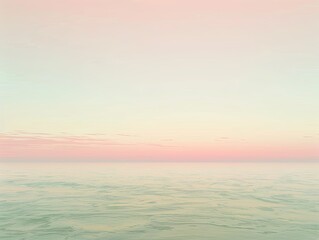 Obraz premium Tranquil pastel seascape with a soft horizon line and serene ambiance
