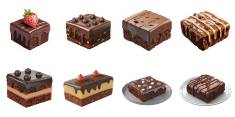 Brownie die cut transparent mock up in plasticine cake concept decoration.