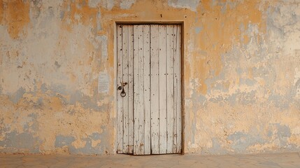 Exploring rustic charm an old wooden door and planks in a rusty abandoned architectural detail