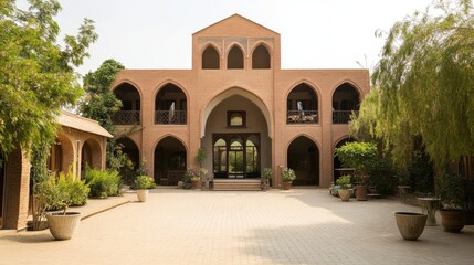 Naklejka premium Architectural heritage site featuring a blend of different historical styles.