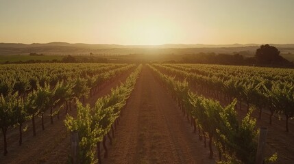Fototapeta premium Charming vineyard landscape in a community promoting agritourism.