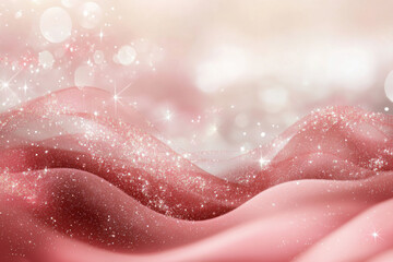 Fototapeta premium Glittering pink silk fabric flowing with elegance and glamour