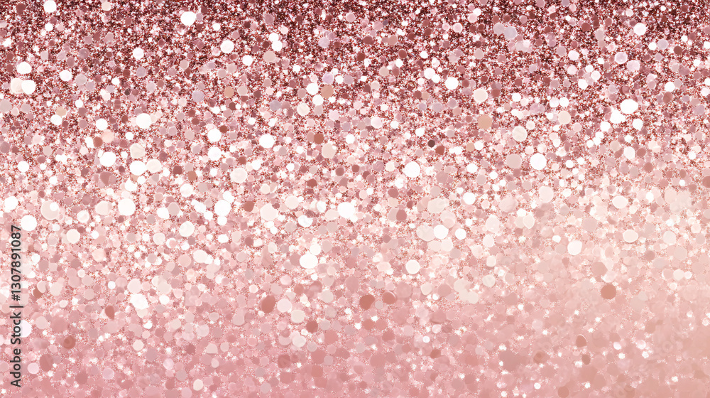 Poster a smooth gradient background of rose gold glitter fading into soft glowing light creating a shimmeri