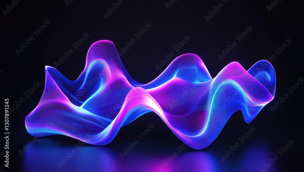 Aufkleber abstract colorful light wave flow in a dark background creating a stunning visual display of vibrant
