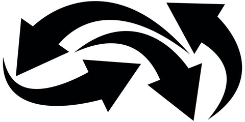 Black arrow vector icon, Flat style arrow icon for your website, design, logo, app, UI., curved arrow sign. curved arrow icon vector illustration 