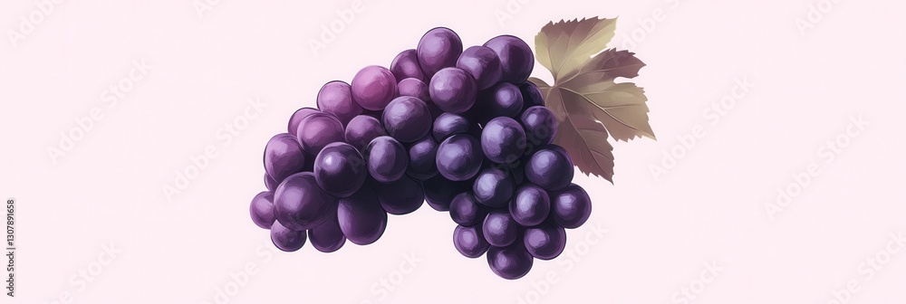 Poster modern abstract representation of a grape bunch featuring soft purple hues in a minimalist artistic 