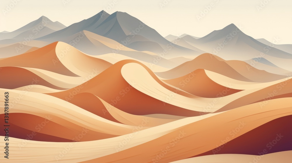 Poster beige to brown gradient background featuring a smooth, blurred design in a vector style