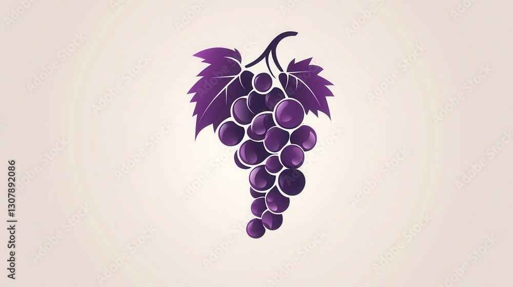 Poster modern artistic logo of abstract grape bunch with soft purple hues ideal for branding and design pur