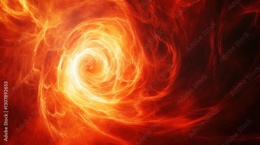 Fototapete a captivating gradient of red and orange swirling into smooth curves, surrounded by light and shadow