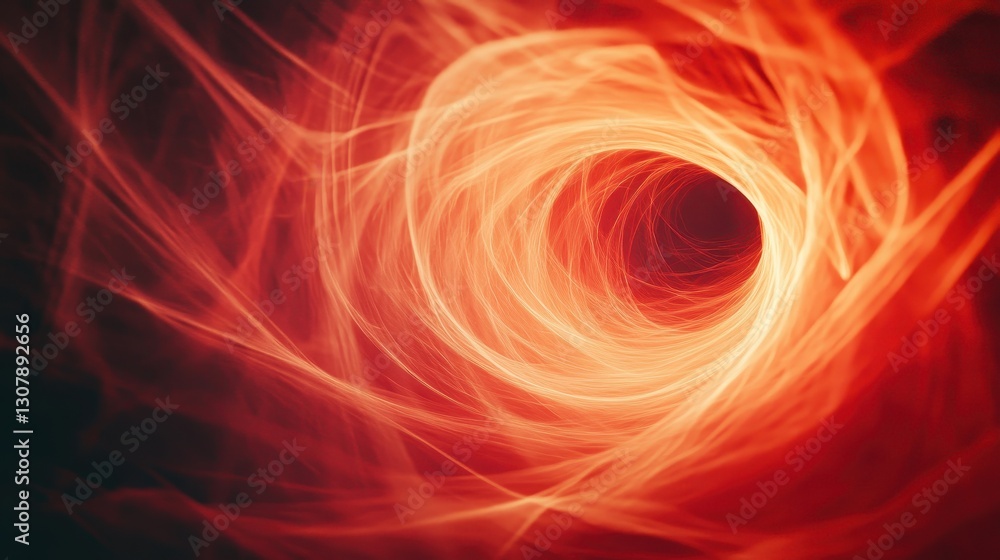 Fototapete a captivating gradient of red and orange swirling into smooth curves, surrounded by light and shadow