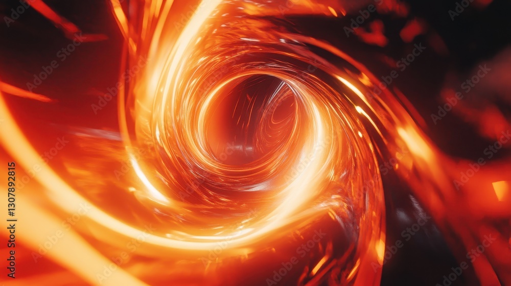 Fototapete a dynamic abstract scene with red and orange tones, swirling curves, and a futuristic feel, where th