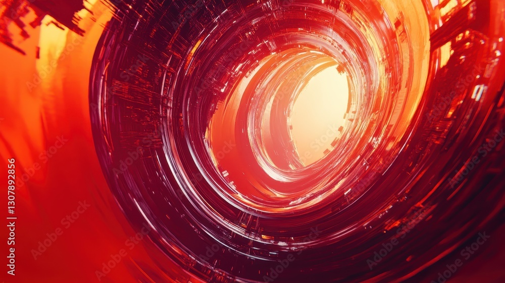 Fototapete a dynamic abstract scene with red and orange tones, swirling curves, and a futuristic feel, where th