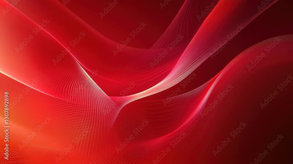 Aufkleber A dynamic red gradient with curving lines and subtle light contrasts creates an abstract futuristic backdrop, with space in the center for adding text or logos.