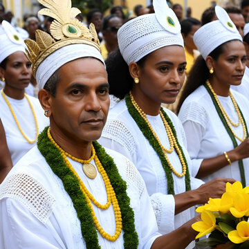 Ceremony honoring the entities and deities present in Umbanda and Candomble in Brazil