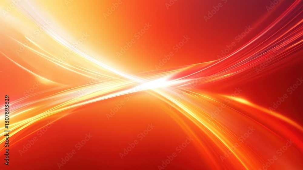 Fototapete a gradient red and orange background with sweeping curves and light play, evoking speed and energy. 