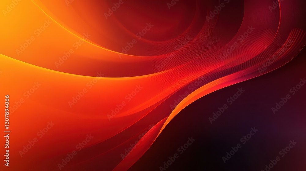 Aufkleber A wide-angle view of a red and orange gradient background with smooth curves and a futuristic vibe, perfect for text placement in the middle. Motion blur and dark tones create movement and intensity.