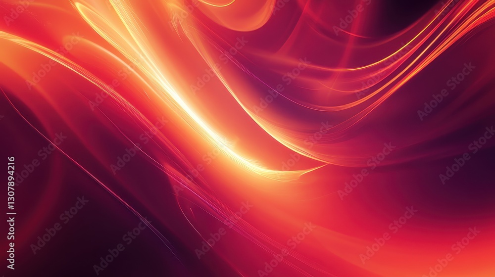 Aufkleber A wide-angle view of a red and orange gradient background with smooth curves and a futuristic vibe, perfect for text placement in the middle. Motion blur and dark tones create movement and intensity.