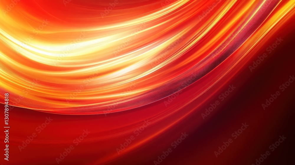 Fototapete an abstract, flowing red background with vibrant orange hues, high-speed motion blur, and smooth cur