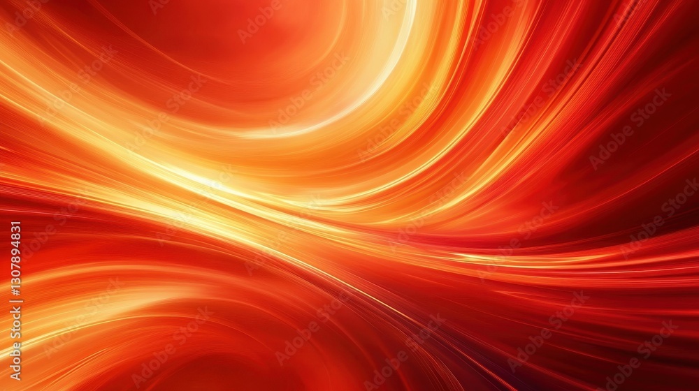 Fototapete an abstract, flowing red background with vibrant orange hues, high-speed motion blur, and smooth cur