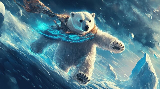 Urso polar na neve
