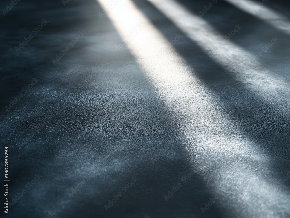 Poster abstract light rays shining softly on a textured dark surface creating a serene and tranquil atmosph