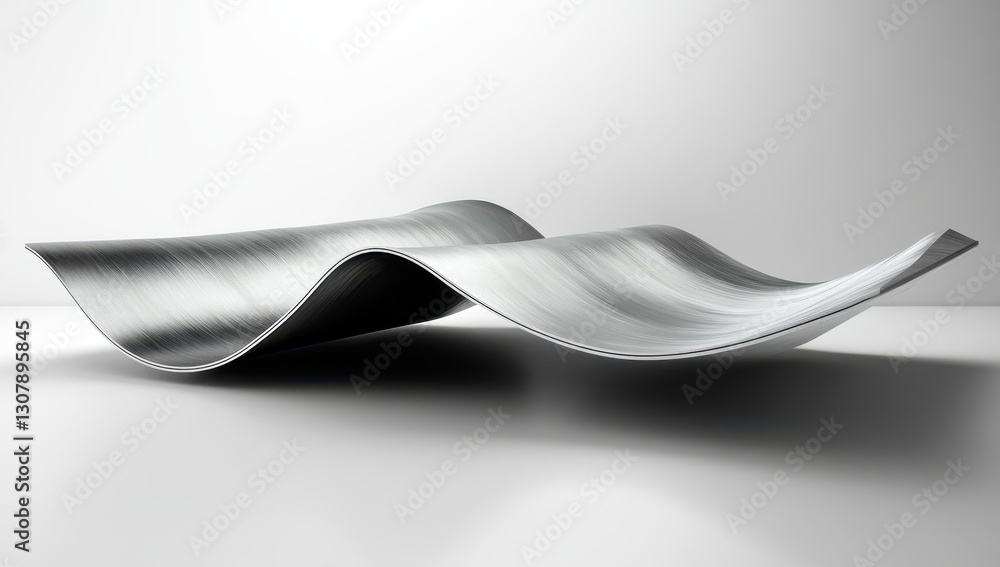Aufkleber abstract metallic sculpture with wavy, flowing lines creating a modern and artistic appearance, emph