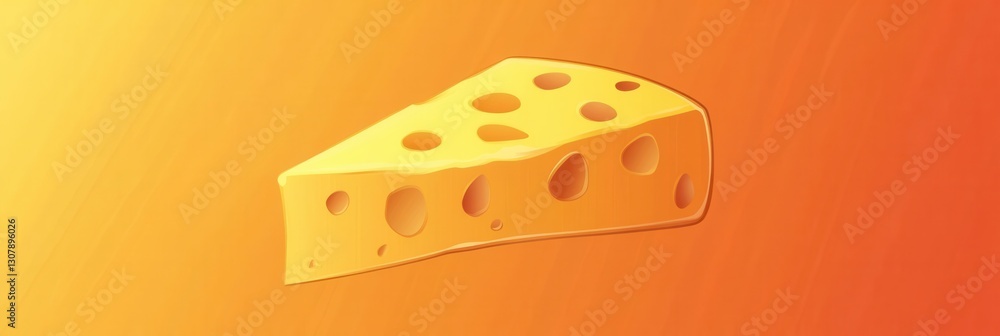 Aufkleber minimalist cartoon cheese wedge logo featuring a soft yellow orange gradient in a clean generative a