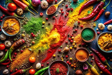 Abstract Culinary Background Texture: Food Photography, Artistic Splashes, Gourmet Design